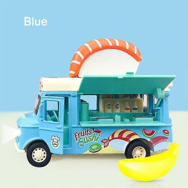 1:36 Fastfood Auto Legetøj Legering Spise Træk Tilbage Bil Madvogn Til Børn Småbørn [HK] Blue