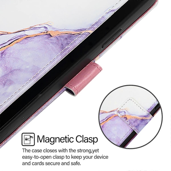 Marmor Läderfodral för TCL 501[HK] White Purple