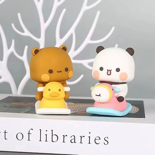 Kawaii Bubu ja Dudu -nukke koriste sarjakuva Mitao Panda malli auton koristeet [HK]