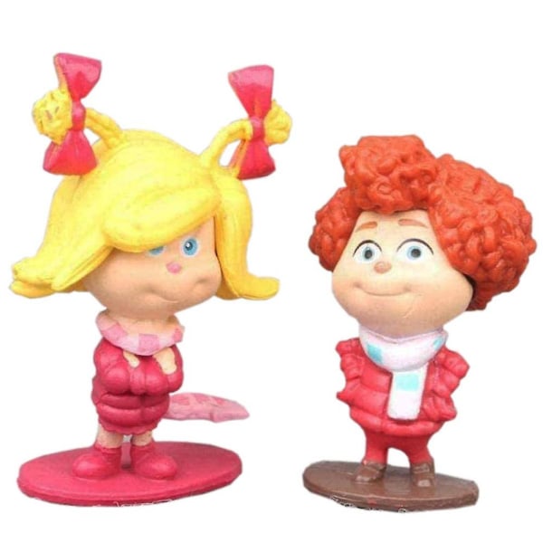 12 stk/sett Jul Grinch Figur Lekekake Topper Hjem Ornament Dekorasjon Gaver[HK]