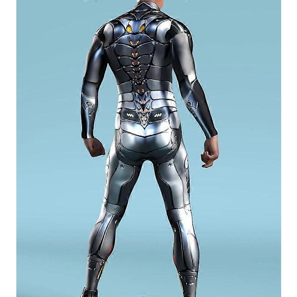 Iron Robot Jumpsuit 3D-tryckt Bodysuit Halloween Karneval Party Kostym för Män[HK] 3XL
