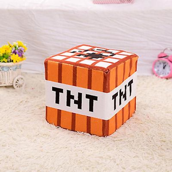 Minecraft Plysch Liten Svart Steve Creeper Fällbox Gräsmatta Kvadratisk Kudde Kudde Dockan[HK] tnt block