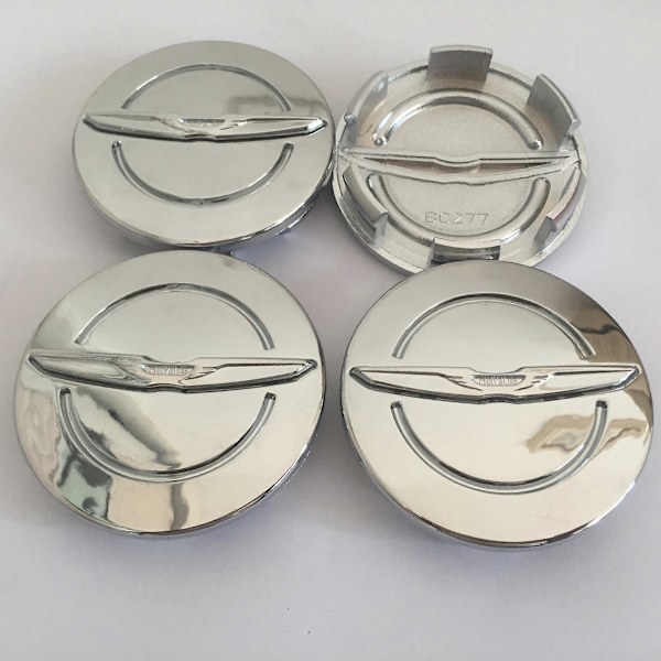 4 st 54mm 64mm Chrysler 300c Bil Emblem Hjulcentrum Navkapslar Märkesöverdrag Bilstyling Tillbehör[HK] 64mm silver