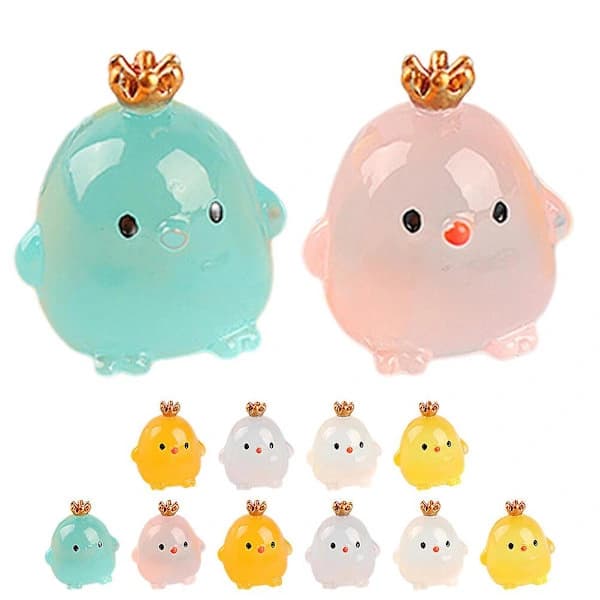 Mini Lysende Tegne Kyllingefigurer 12 Stykker[HK]