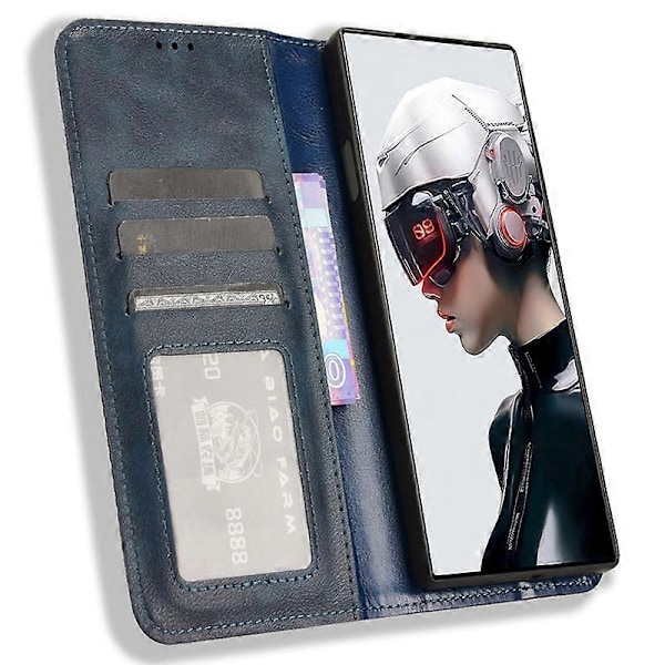 Til ZTE nubia Red Magic 9 Pro 5G/9 Pro+ 5G Læder Etui Magnetisk Flip Wallet Cover[HK] Blue