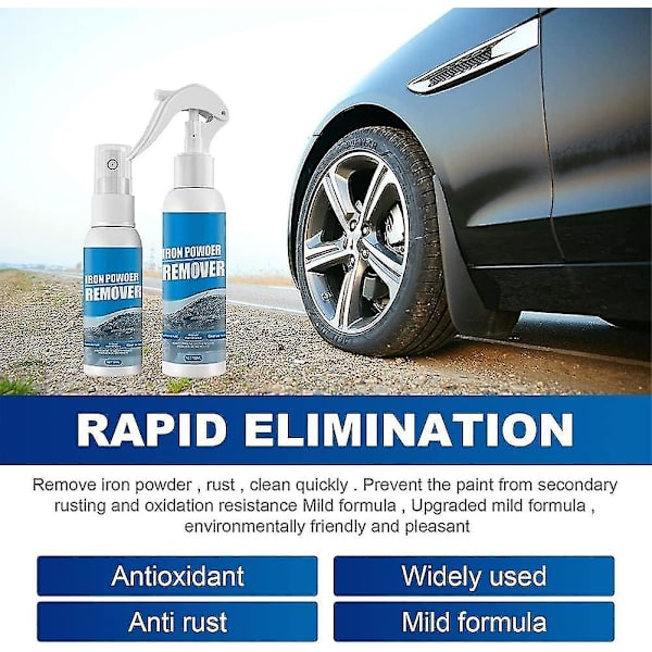 HK  Rustfjerner for bil, spray for fjerning av jernpulver, rustfjerner for bil, spray for fjerning av rust, stopper og forhindrer rust og korrosjon 100ml 1 Pcs