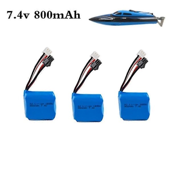 7.  4v 800mah 18350 Li-ion Batteri För H100 H102 H106 7.4v Batteri För Jjrc S1 S2 S3 S4 S5 Höghastighets Rc Båt[HK]