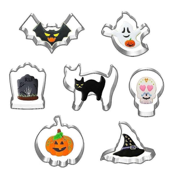 Halloween kiksform i rustfrit stål bageudstikkere til kartofler kage bageforme til wienerbrød bageværktøj til Halloween mad [HK] B