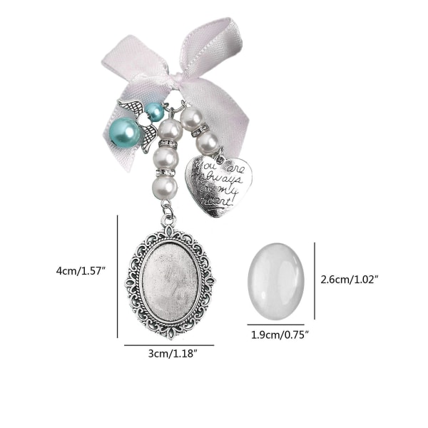 Bryllup Boutonniere Angel Bowknot Fotoramme Charm Broche For Mother of Bride