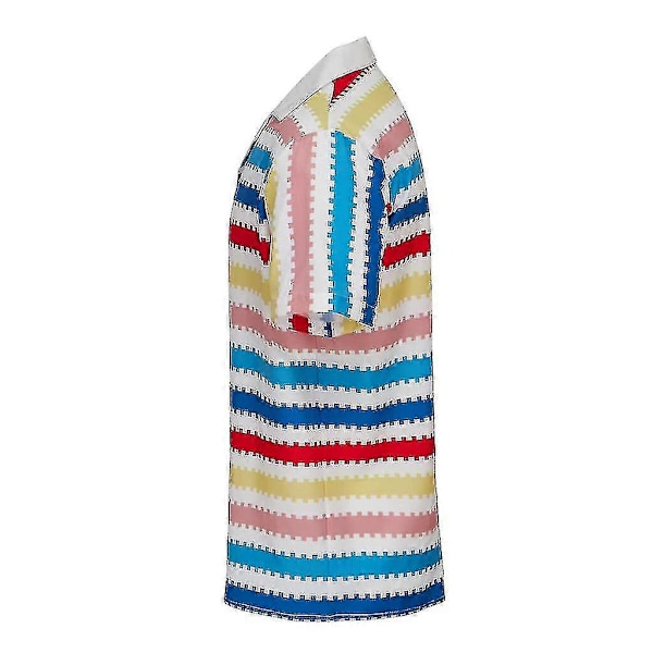 2023 Barbie Filmen Allan Hawaiisk Strandskjorta Halloween Cosplay Kostym Herr Randig Knäppning Skjorta-hy[HK] 2XL