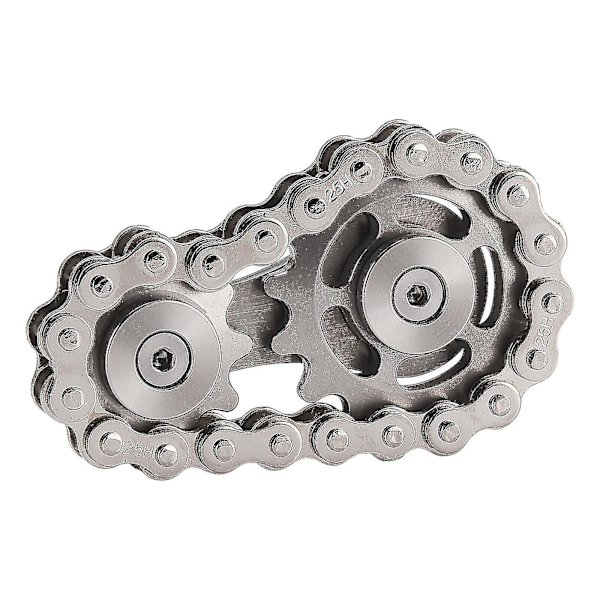 Cykelkedjefidgetspinner Gyro i rostfritt stål silver
