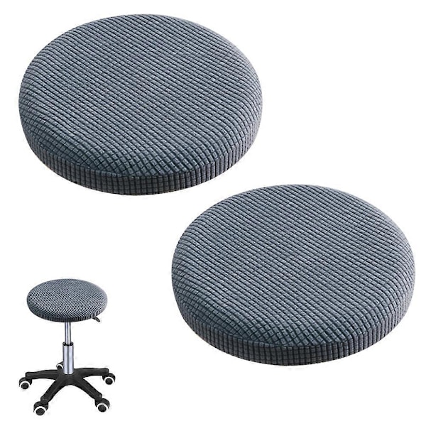 2-pak Jacquard barstolbetræk, strækbart rundt stolesædebetræk, 32-40 cm stolesædeovertræk [HK] style3937