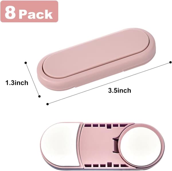 Skåplås för kylskåp för barnsäkring och barnsäkerhet, 8-pack barnsäkra skåpskylskåpslås Pink