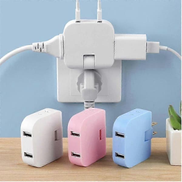 Platt Stiftkontakt med USB-laddningsportar Multifunktioner[HK] White