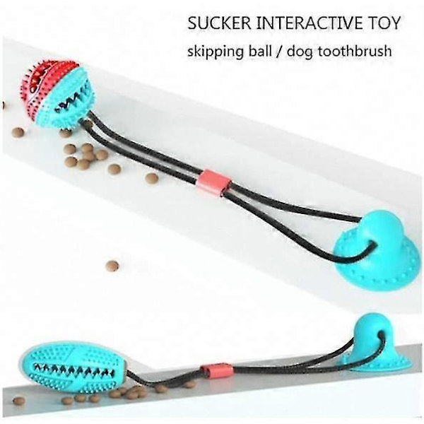 Multifunktionel Hund Kat Sikker Elastisk Tandrensningsbold[HK] Blue Blue Model