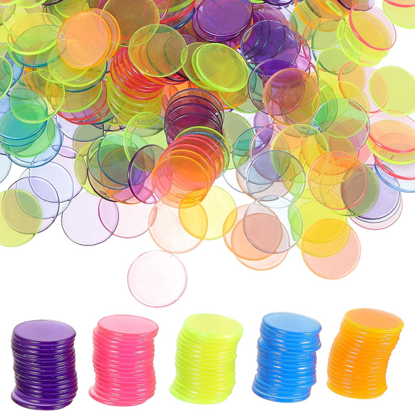 300 stk Bingo Counting Chips Spill Counting Chips Gaming Counting Disc Festrekvisitter[HK] Assorted Color 1.9X1.9cm