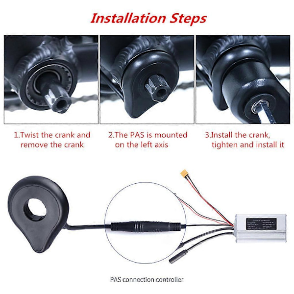 Sykkel Kraft Pedalassistent Sensor Sykkeldeler 12 Magneter Sykler Pedalsensor[HK] Black A