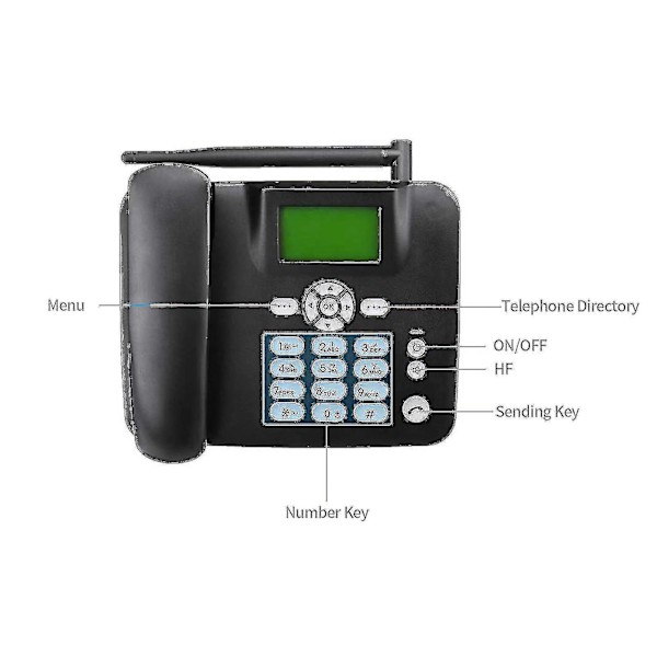 Trådløs telefon 4g stationær telefon understøtter Gsm 850/900/1800/1900mhz Sim-kort trådløs telefon med antenne radio[HK]