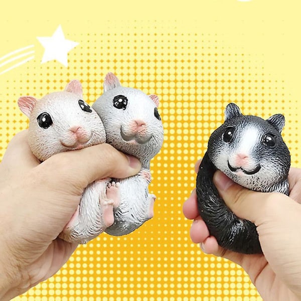 Stressleksak Hög Imitation Djur Dekompression Långsam Rebound Söta Hamster Anti-stress Kläm Leksak för Vuxna[HK] Grey