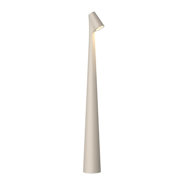 Elegant bordslampa med smal konisk skaft Bärbar och dimbar LED-skulpturlampa Dec[hk] White