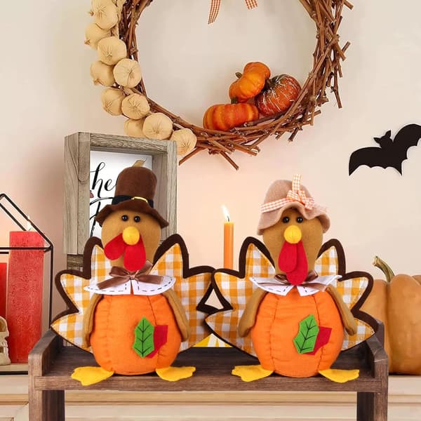 Thanksgivingpynt, håndlavet efterårsbordpynt og centerpieces, 2-pak[HK] 2 pack 2