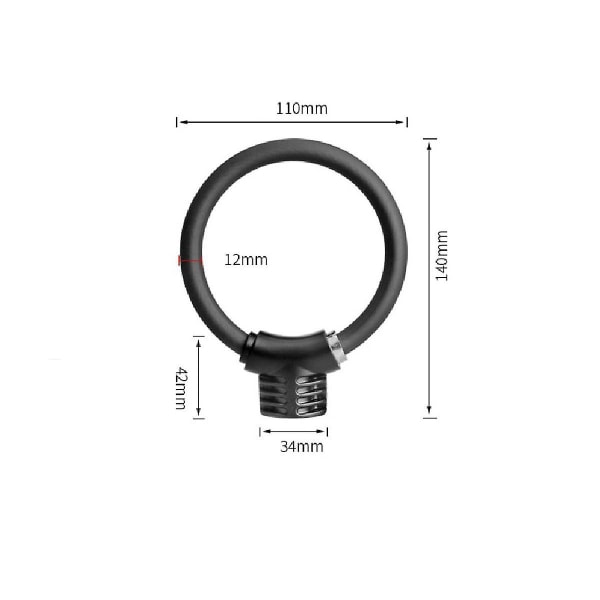 Sykkel tykk legering stålkabel lås sykkel ringlås tyverisikring lås bærbar mini sikkerhetslås([HK])