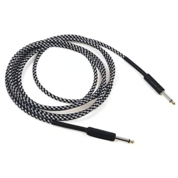 Gitarrkabel Svart Vit 3 Meter Koppartråd Gitarr Instrumentkabel för Framträdande[HK]