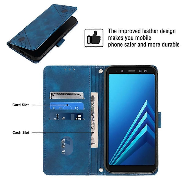 Læder Etui Til Samsung Galaxy A8+ 2018[HK] Blue
