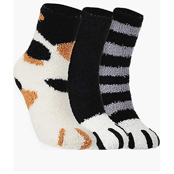 Cat Claw Socks Fluffy Cat Sovestrømper Komfortable kattetøfler Varme vintersokker til kvinder([HK])