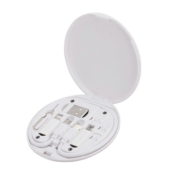 6-i-1 Multi USB Laddningsadapter Kabelkit, USB C till Lightning kabelbox, Konverteringsset 100% NYTT [HK] white