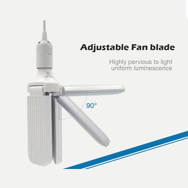 60W/45W Fläktblad LED-lampa 4/3 LED-huvuden Vikbar Garage Takbelysning[HkkK] 45W 3 Blades
