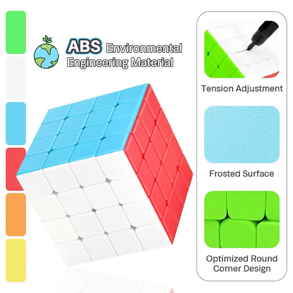 3x3/4x4/5x5 Speed Cube Magic Cube för barn och vuxna, Stickerless[HK] 4x4x4