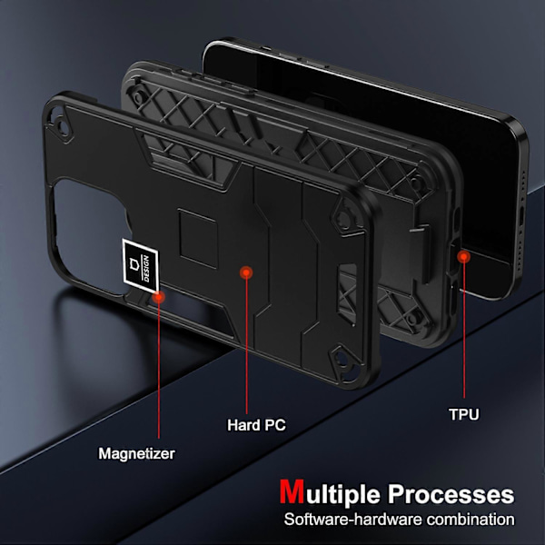 2-i-1 Stöttåligt Telefonskal För ZTE Blade A52[HK] Black