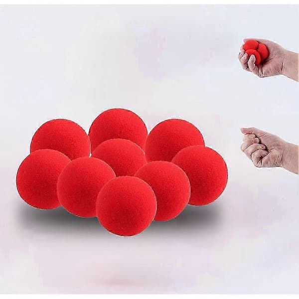 Röda Magiska Svampbollar Set 10st 2.5 3.5 4.5cm för Fingerfärdighetsträning[HK] 2.5cm 10pcs