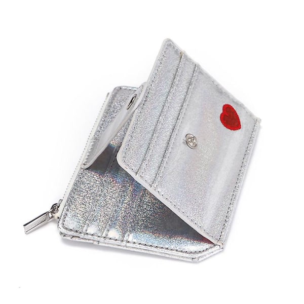 Glitter Gjennomsiktig veske Mote ID-kortholder Lommebøker Fotomappe Mini Laser Pung Dame Clutch[HK] SILVER