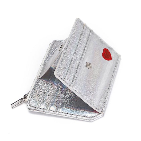 Glitter Transparent Plånbok Mode ID-korthållare Plånböcker Fotomapp Mini Laser Plånbok Dam Clutch[HK] SILVER