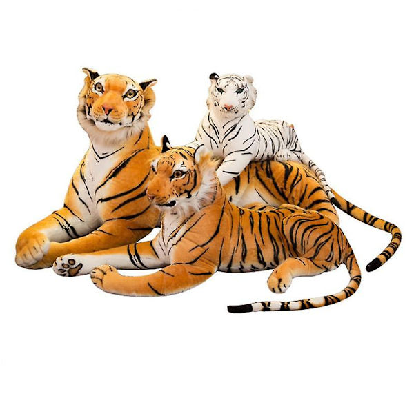 Livsliknande tiger plyschdjur plyschleksak tiger för barn presenter[HK] 30cm yellow