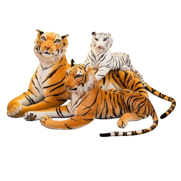 Livsliknande tiger plyschdjur plyschleksak tiger för barn presenter[HK] 60cm yellow