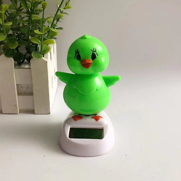 Solcelledrevet tegneseriefigur ornament til bilinstrumentbræt dynamisk dansende dyr bordplade dekoration til hjemmekontor [HkkK] Green  Chicken