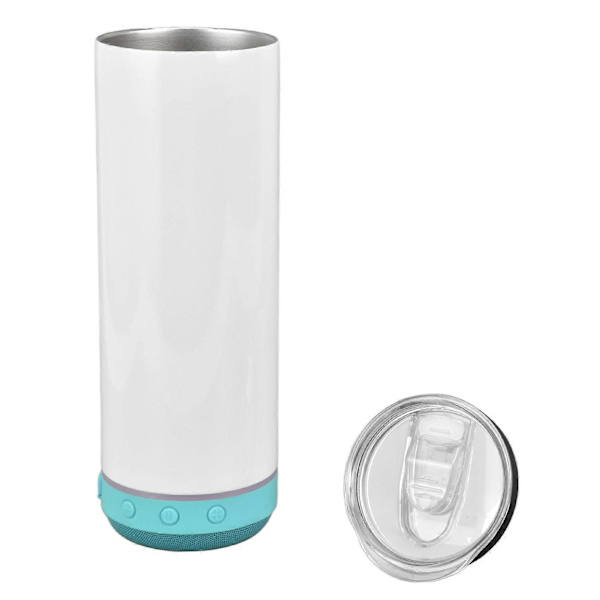 Bluetooth-kaiutinmuki 20oz Kannettava Irrotettava Ruostumaton Teräs Sublimaatio Musiikki Eristetty Pullo Sininen Pohja[HK]