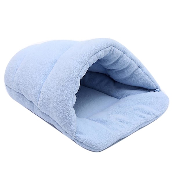 Tykk Fleece Varmt Hundekatttelt Hule Rede Seng Toppelsko Form Kjæledyr Sovepose [HK] Blue Sky M