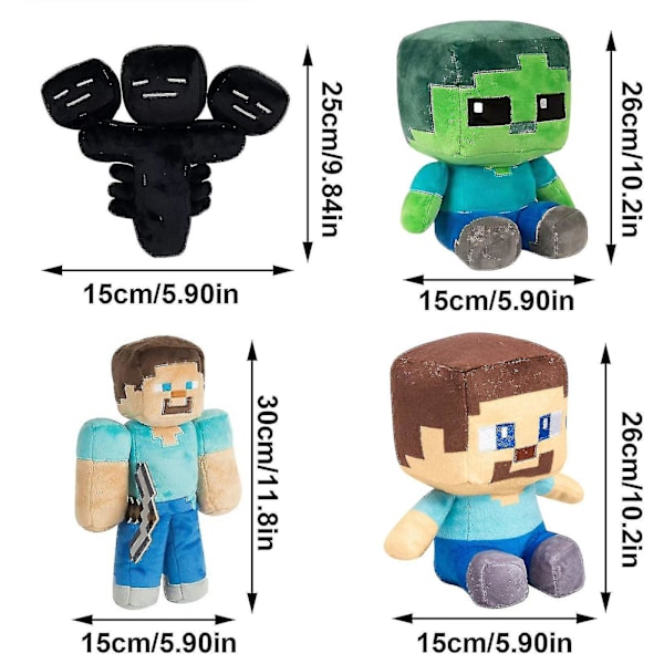 Minecraft Plys Legetøj Børn Gave Børn Udstoppede Dyr Bløde Plys Steve Creeper Zombie Plys Dukke X[HK] F