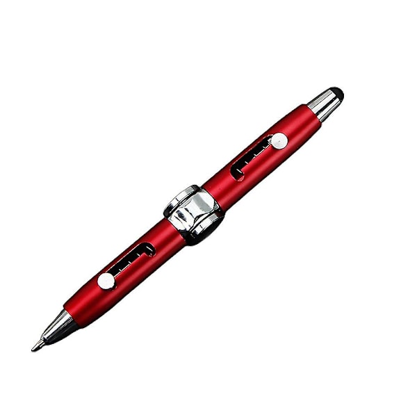Multifunktionell metallskal kapacitiv penna Fidget Spinner leksak stressavlastning kulspetspenna[HK] Red