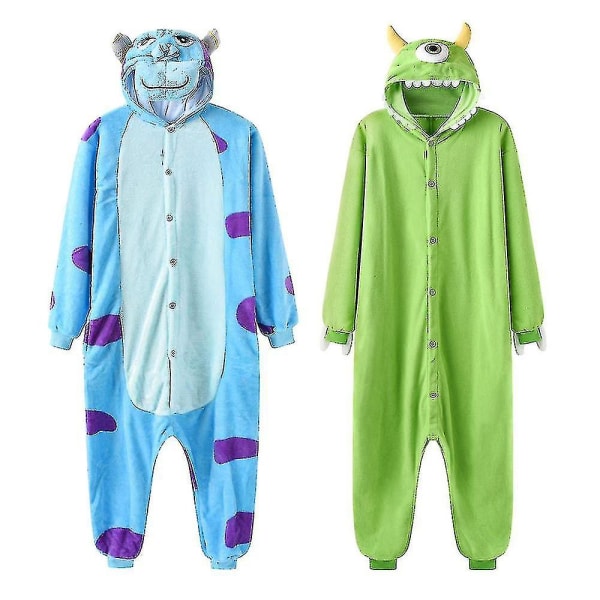 Sully Mike Kigurumis Piirretty Onesie Unisex Parihaalarit Talvi Hauska Söpö Kotiasu Monsteri Eläin Hyppyasu Festivaali Lahja[HkkK] white horn L( fit 165-173cm)