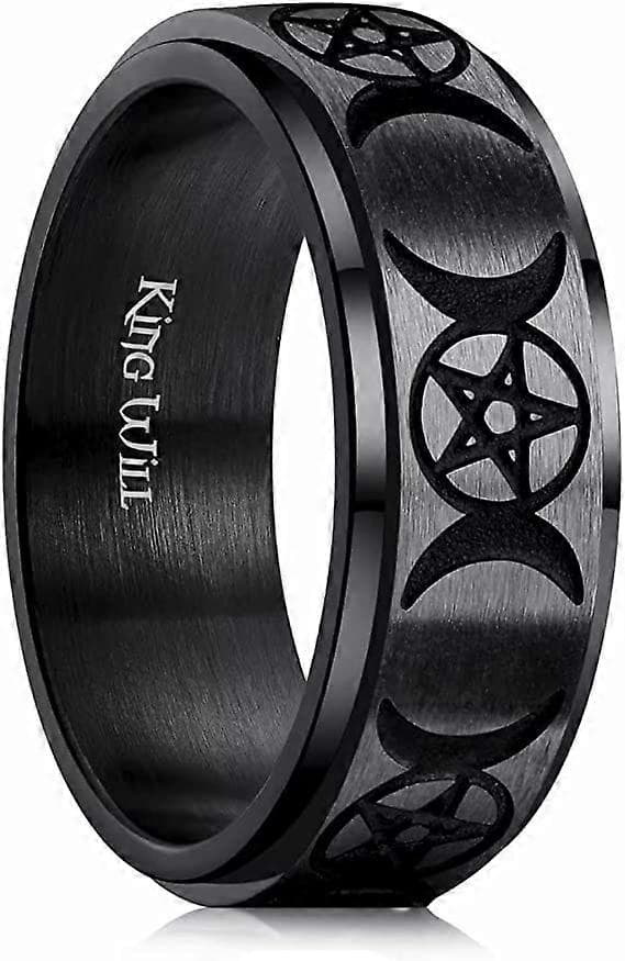 Mænds Fidget Ring Sort/Guld/Rosa Guld/Regnbue 8mm Rustfrit Stål Ring Spinner Ring Til Mænd Kvinder Stress Angstdæmpende Roterende Ring Finger[HK]