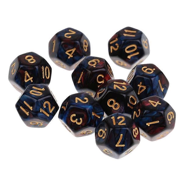 3-4 pak 10 stk. 12-sidede terninger D12 polyhedrale terninger til Dungeons and Dragons bordspil [HK] 3 Pcs