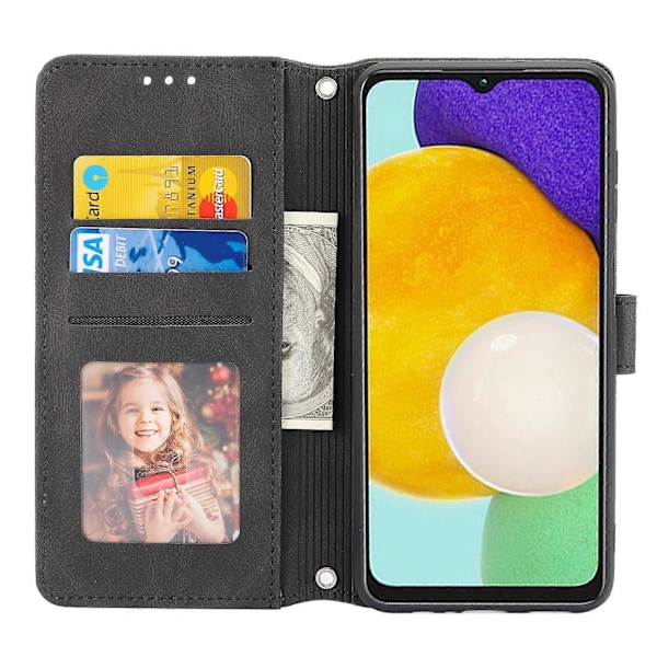 Präglat Läderfodral För Samsung Galaxy A34 5G[HK] Black