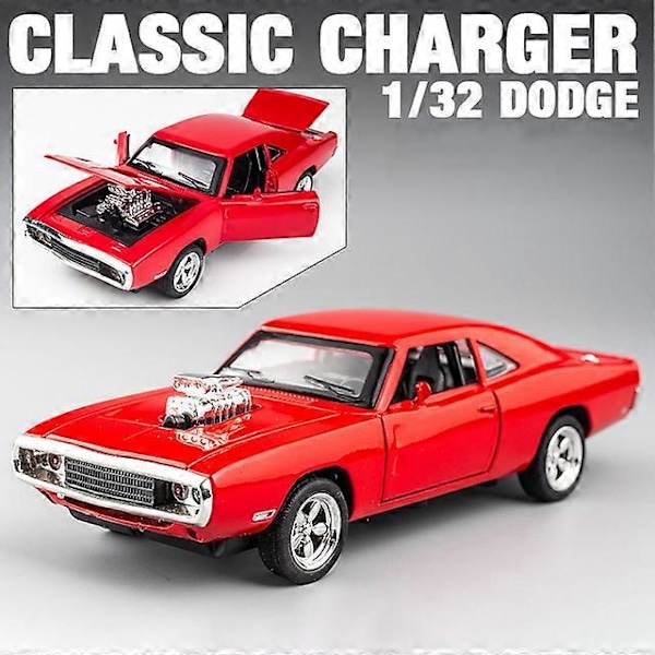 1:32  Charger 1970 Challenger Lekebilsmodeller i Metall for Barn Klassisk Muscle Car-samling Bilsmodell  Rød