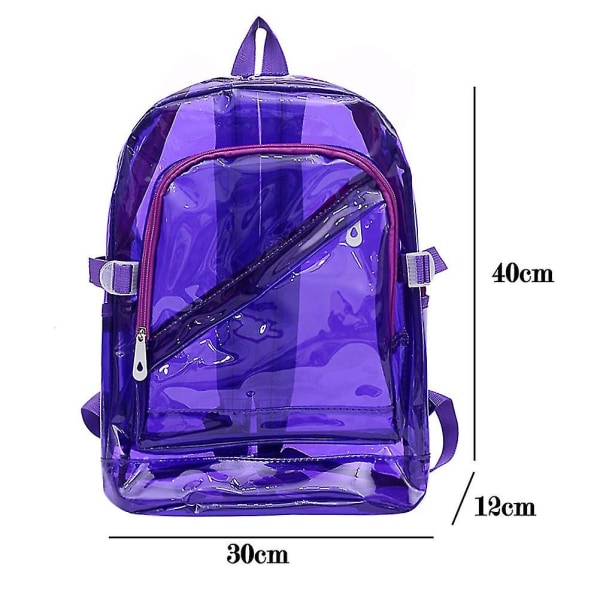 Ladies Transparent Backpack Large Capacity Bright Purple (1)[HK]