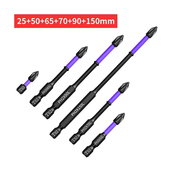 Ph2 Magnetic Batch Head Crosses Screwdriver Impact Drill Bit Screw 70mm Non- Electric Screwdriver P([HK])